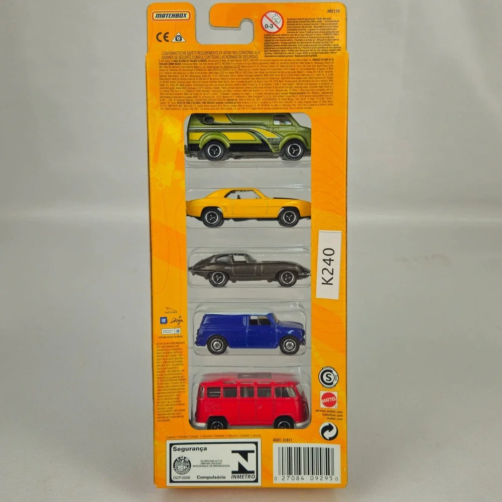 Matchbox MBX Metal 5-Pack DieCast Cars M0138 Jaguar VW Bus Custom Van Set (K240)